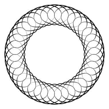 İnce çizgi, dairesel mandala, motif desen, ikon element. Geometrik çember