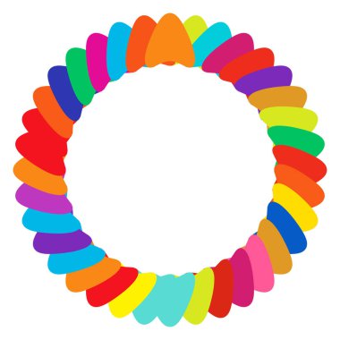 Renkli, çok renkli yuvarlak, dairesel mandala, motif desen, ikon element. Geometrik çember