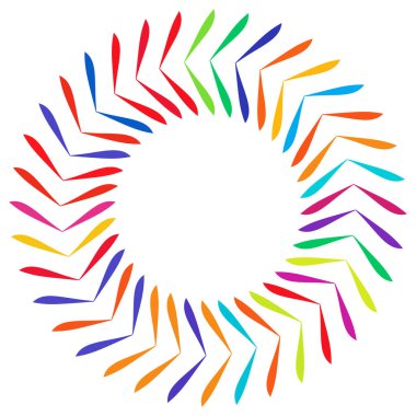 Renkli, çok renkli yuvarlak, dairesel mandala, motif desen, ikon element. Geometrik çember