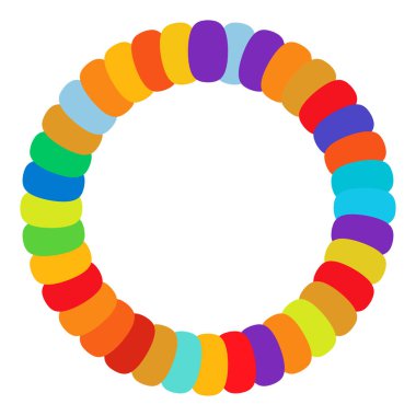 Renkli, çok renkli yuvarlak, dairesel mandala, motif desen, ikon element. Geometrik çember