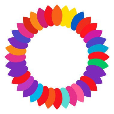 Renkli, çok renkli yuvarlak, dairesel mandala, motif desen, ikon element. Geometrik çember