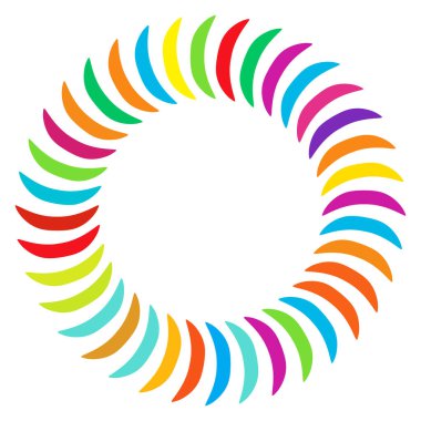 Renkli, çok renkli yuvarlak, dairesel mandala, motif desen, ikon element. Geometrik çember