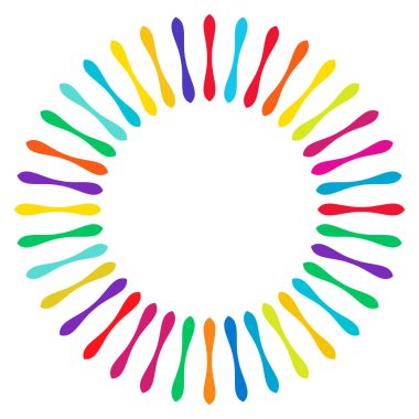 Renkli, çok renkli yuvarlak, dairesel mandala, motif desen, ikon element. Geometrik çember