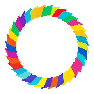 Renkli, çok renkli yuvarlak, dairesel mandala, motif desen, ikon element. Geometrik çember