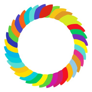 Renkli, çok renkli yuvarlak, dairesel mandala, motif desen, ikon element. Geometrik çember