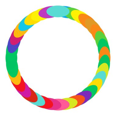Renkli, çok renkli yuvarlak, dairesel mandala, motif desen, ikon element. Geometrik çember
