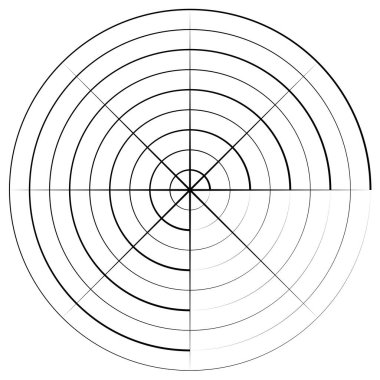 Radikal, yayıcı, eşmerkezli çizgiler vektör şekil elementi