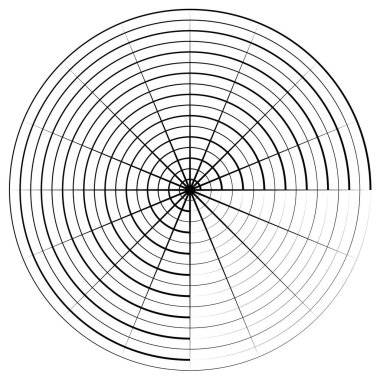 Radikal, yayıcı, eşmerkezli çizgiler vektör şekil elementi