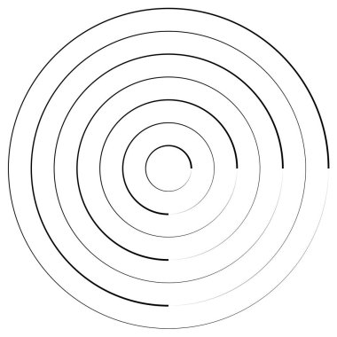 Radikal, yayıcı, eşmerkezli çizgiler vektör şekil elementi