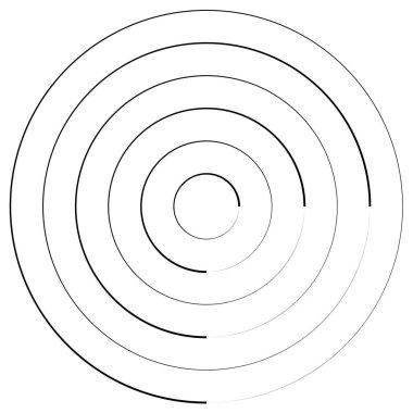Radikal, yayıcı, eşmerkezli çizgiler vektör şekil elementi