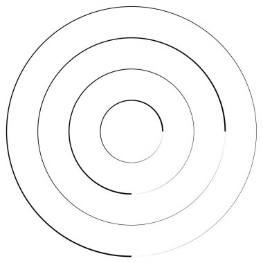 Radikal, yayıcı, eşmerkezli çizgiler vektör şekil elementi