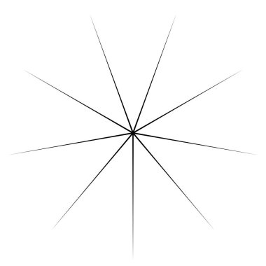 Radikal, yayıcı, eşmerkezli çizgiler vektör şekil elementi