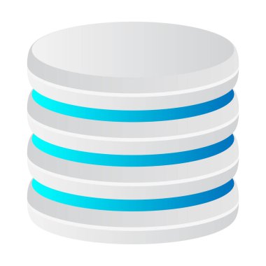 Kule HDD, silindir, raf simgesi. Ana bilgisayar, sunucu simgesi