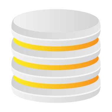 Kule HDD, silindir, raf simgesi. Ana bilgisayar, sunucu simgesi