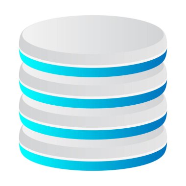 Kule HDD, silindir, raf simgesi. Ana bilgisayar, sunucu simgesi