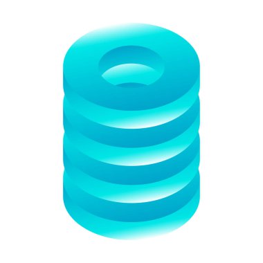 Kule HDD, silindir, raf simgesi. Ana bilgisayar, sunucu simgesi