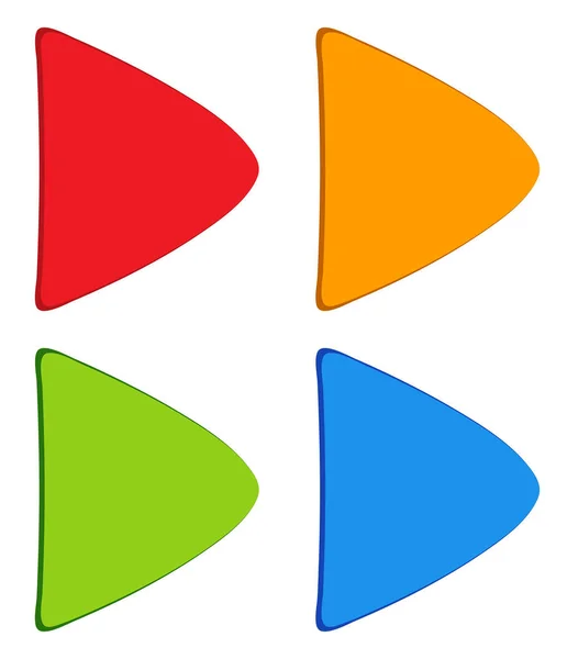 Botões Desenhos Animados Formas Triangulares Arredondadas Coloridas Adequadas Para Multimídia — Vetor de Stock