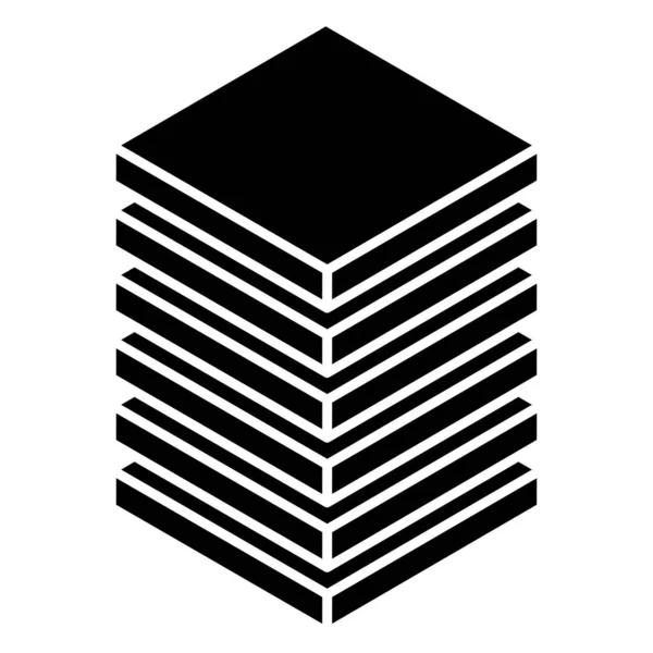Башня Циферблат Икона Стойки Мейнфрейм Символ Сервера — стоковый вектор