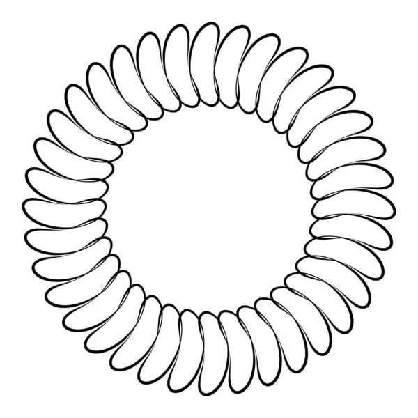 Linha Fina Redonda Mandala Circular Padrão Motivo Elemento Ícone Circulo —  Vetores de Stock