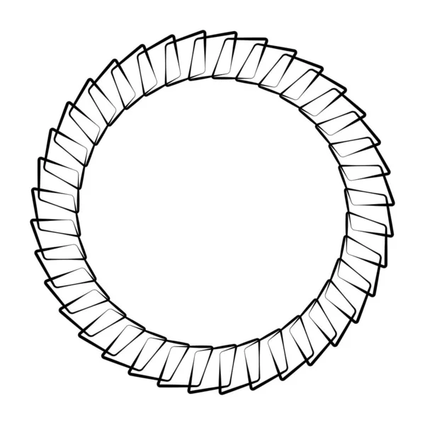 Dunne Lijn Rond Ronde Mandala Motief Patroon Icoon Element Geometrische — Stockvector
