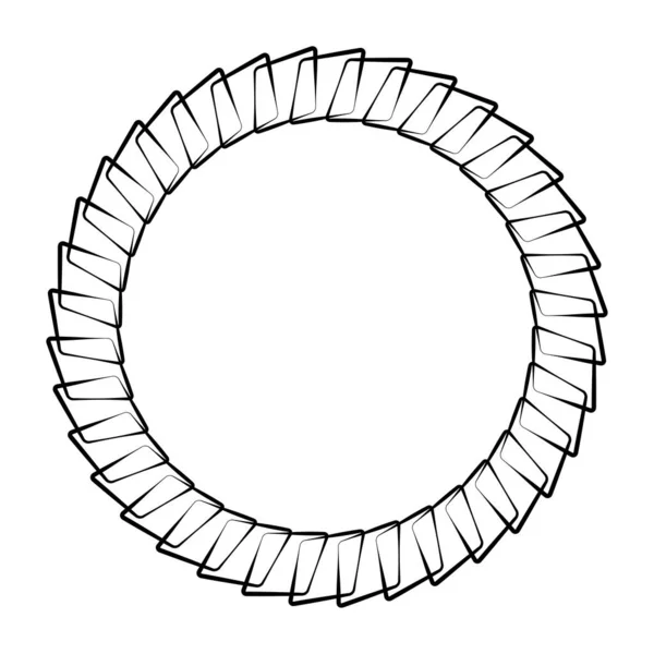 Linea Sottile Rotonda Mandala Circolare Motivo Elemento Icona Cerchio Geometrico — Vettoriale Stock