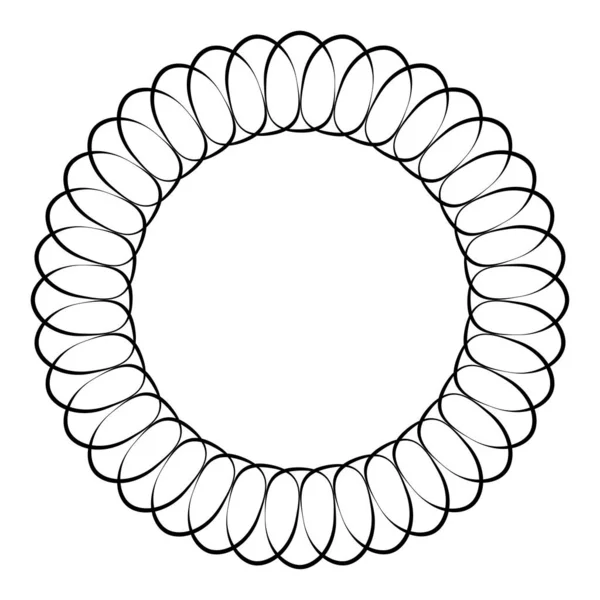 Thin Line Circular Mandala Motif Pattern Icon Element Geometric Circle — Image vectorielle