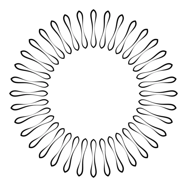 Linea Sottile Rotonda Mandala Circolare Motivo Elemento Icona Cerchio Geometrico — Vettoriale Stock