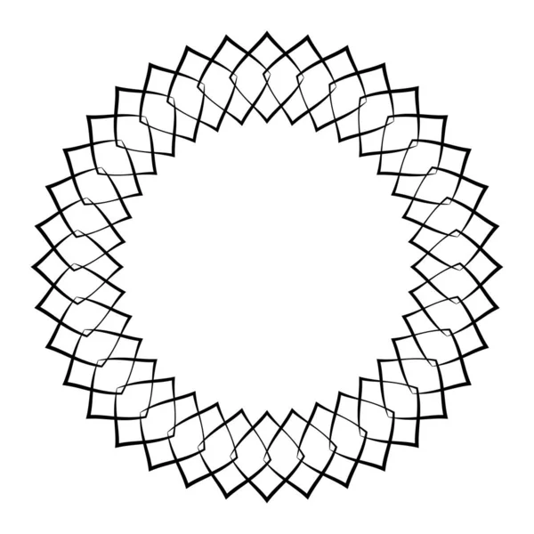 Ligne Fine Ronde Mandala Circulaire Motif Élément Icône Cercle Géométrique — Image vectorielle