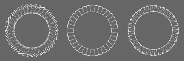 Тонкая Линия Круглая Круглая Мандала Рисунок Мотива Иконка Геометрический Набор — стоковый вектор