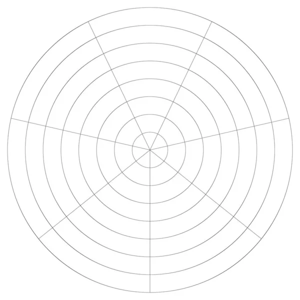 Radial Radiating Concentric Lines Circle Vector Shape Element — Stock vektor