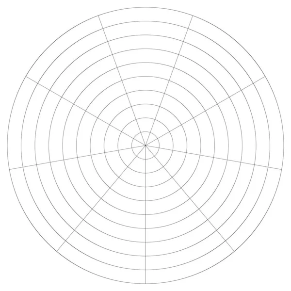 Radial Radiating Concentric Lines Circle Vector Shape Element — Stock vektor