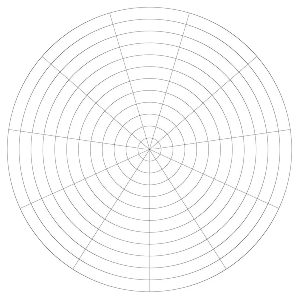 Radial Radiating Concentric Lines Circle Vector Shape Element — Stock vektor