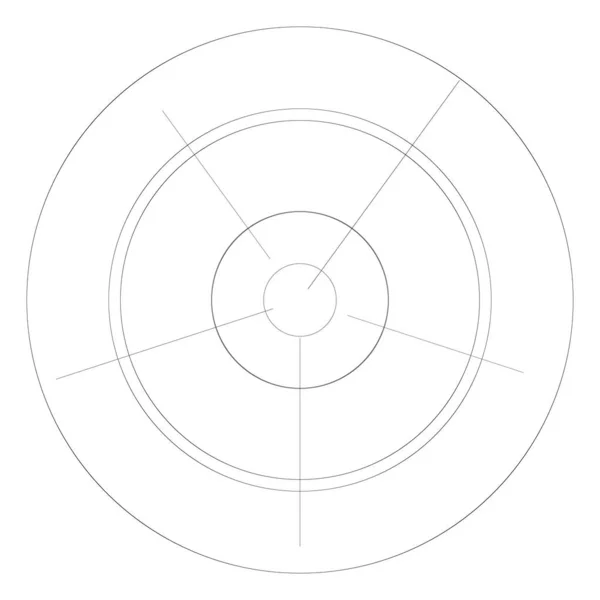 Radiale Strahlende Konzentrische Linien Kreisen Vektorförmiges Element — Stockvektor