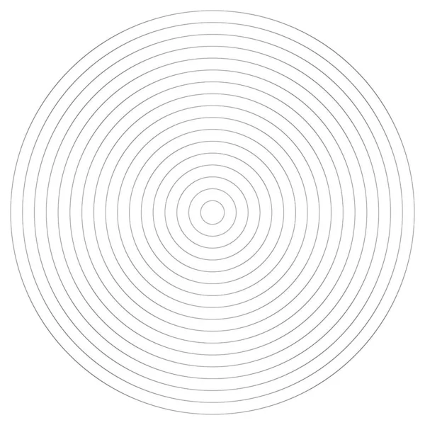 Radial Radiating Concentric Lines Circle Vector Shape Element — Vector de stock