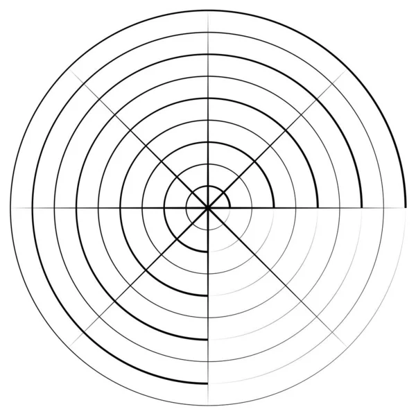 Радіальний Випромінювальний Концентричний Лінії Кола Векторної Форми Елемент — стоковий вектор