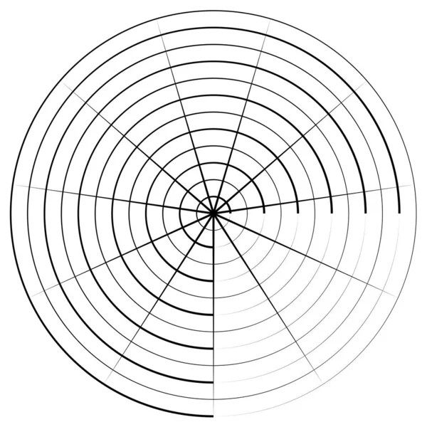 Radial Radiante Concéntrica Líneas Círculo Vector Forma Elemento — Archivo Imágenes Vectoriales