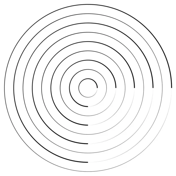 Радіальний Випромінювальний Концентричний Лінії Кола Векторної Форми Елемент — стоковий вектор