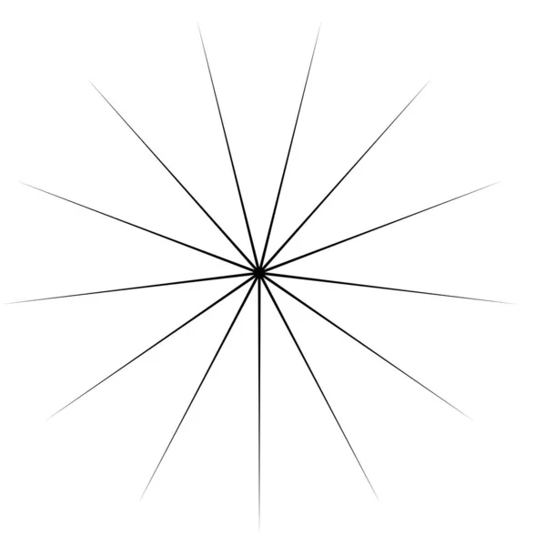 Lignes Radiales Rayonnantes Concentriques Élément Forme Vectorielle Circulaire — Image vectorielle