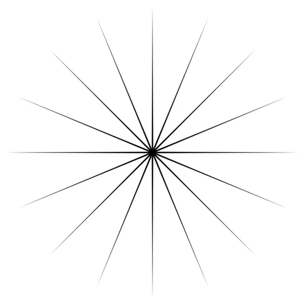 Lignes Radiales Rayonnantes Concentriques Élément Forme Vectorielle Circulaire — Image vectorielle