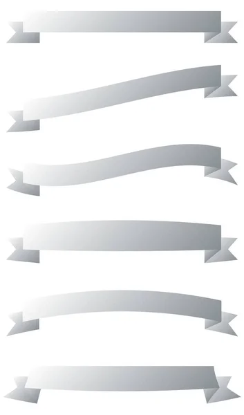 Ribbon Bow Tag Label Element Set Vector Illustration — 图库矢量图片