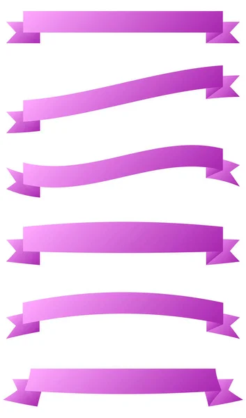 Ribbon Bow Tag Label Element Set Vector Illustration — Stock Vector