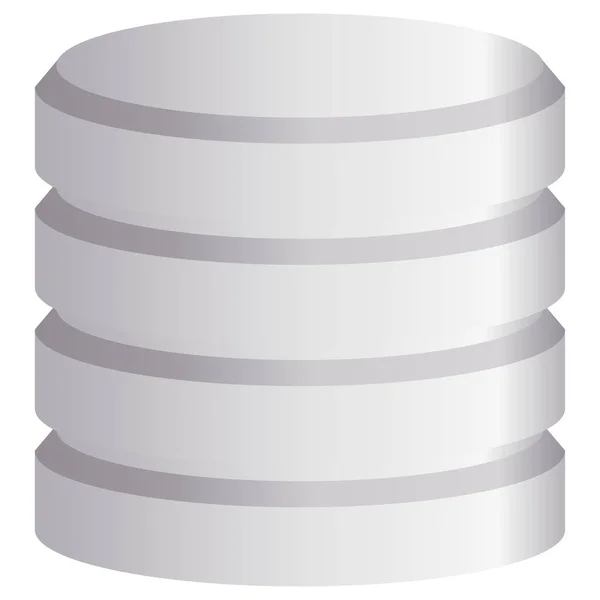 Torre Hdd Cilindro Icona Rack Mainframe Simbolo Del Server — Vettoriale Stock