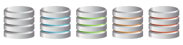 Tour Hdd Cylindre Icône Rack Mainframe Symbole Serveur Illustration Vectorielle — Image vectorielle