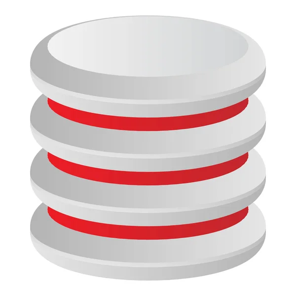 Turm Festplatte Zylinder Rack Symbol Großrechner Server Symbol — Stockvektor