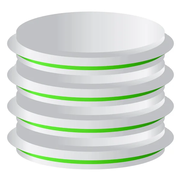 Toren Hdd Cilinder Rek Icoon Mainframe Serversymbool — Stockvector