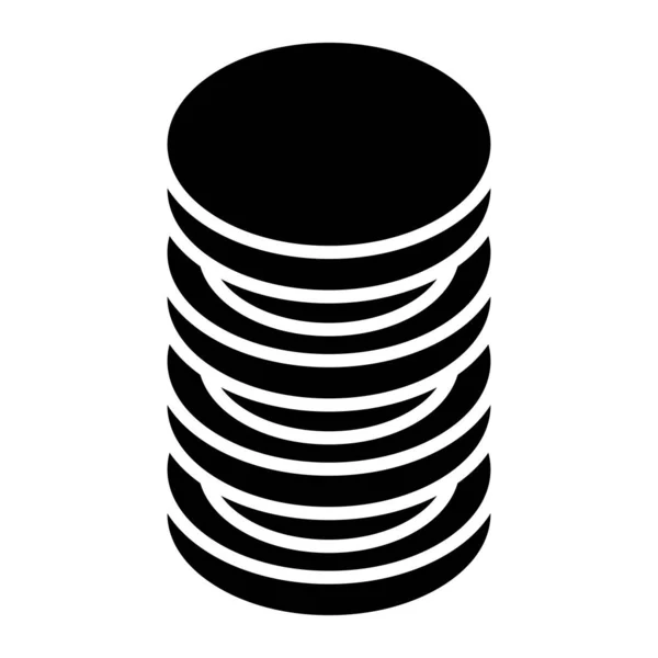 Башня Циферблат Икона Стойки Мейнфрейм Символ Сервера — стоковый вектор