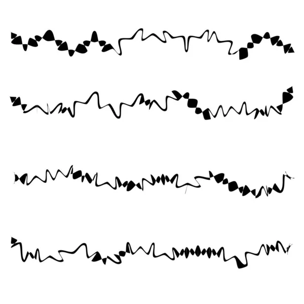 Welliges Wellenförmiges Linienvektorelement — Stockvektor