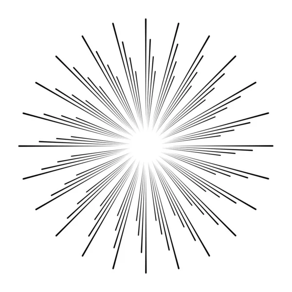 径向和放射线爆裂 射线线抽象元素 — 图库矢量图片