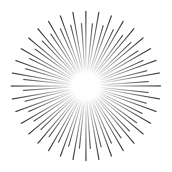 Éclatement Radial Rayonnant Lignes Rayons Élément Abstrait — Image vectorielle