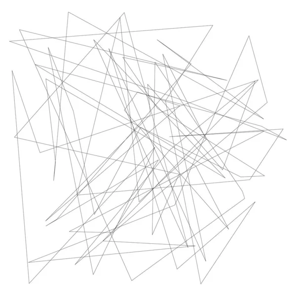 Linhas Aleatórias Nervosas Caóticas Elemento Geométrico Abstrato — Vetor de Stock